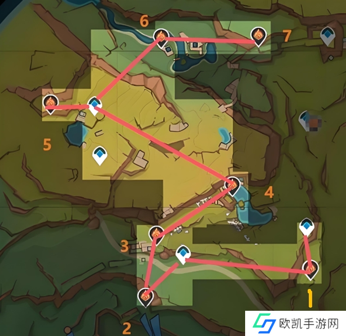 原神5.0纳塔火神瞳全收集攻略路线图图一