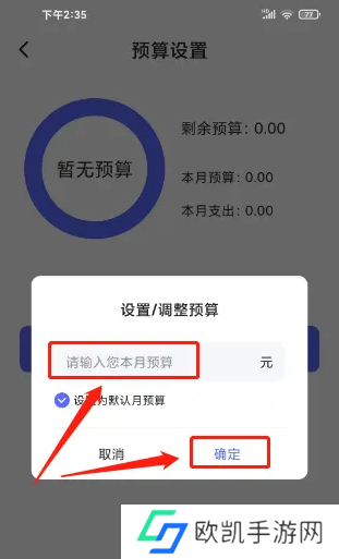 口袋账本如何设置每月预算