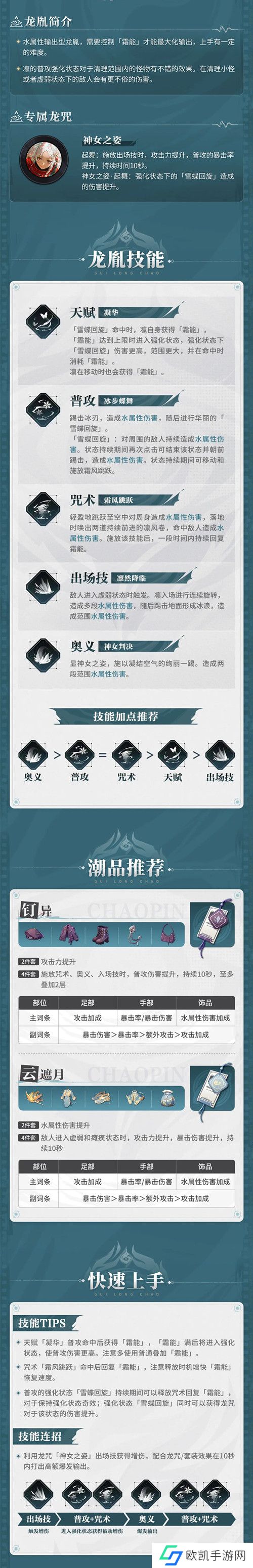 归龙潮凛技能加点及潮品攻略一图流